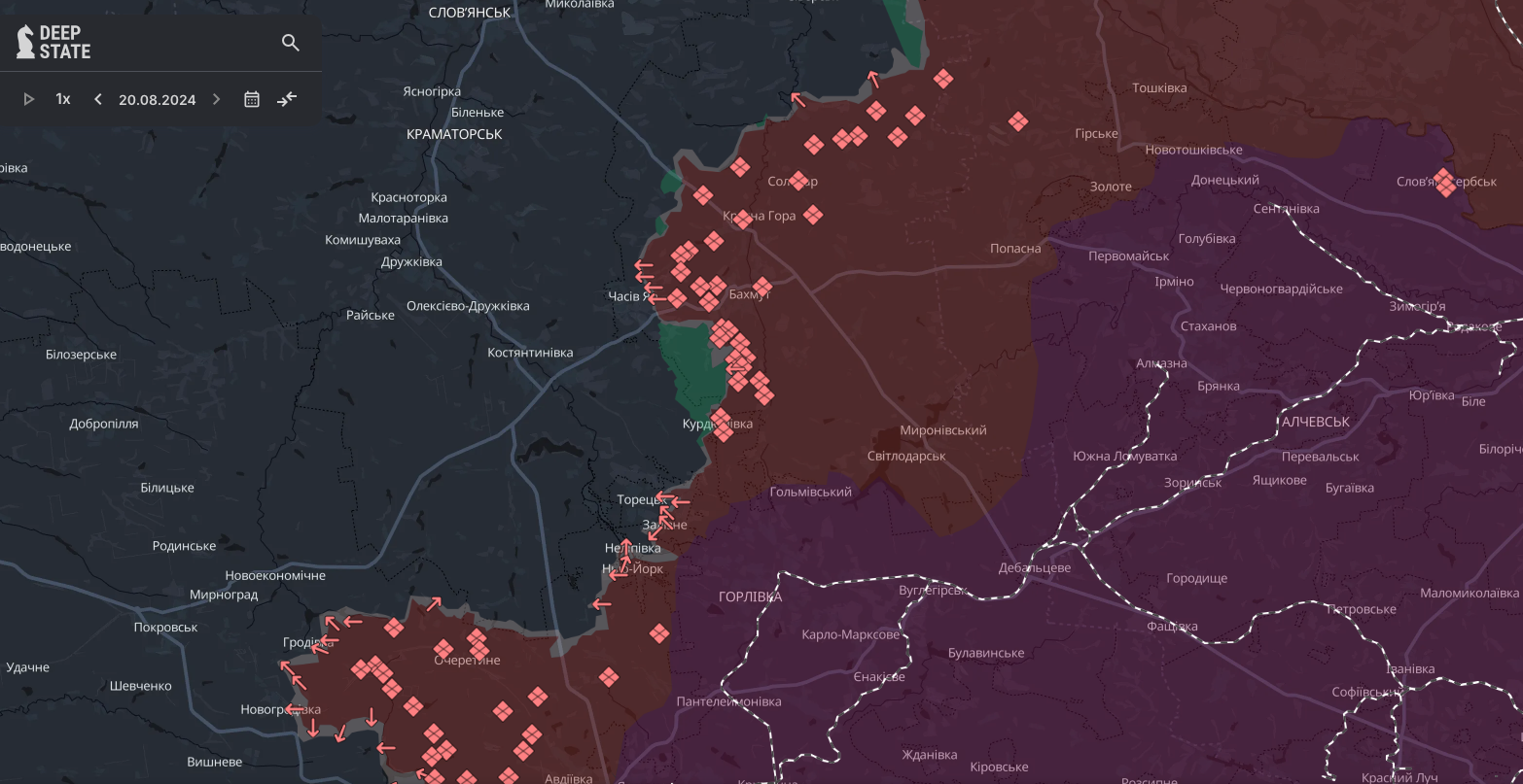 Російські окупанти просунулися біля 5 населених пунктів на Донеччині