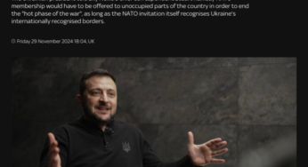 Якщо ми хочемо зупинити «гарячу фазу» війни, потрібно взяти до НАТО території України, які перебувають під її контролем,- Зеленський